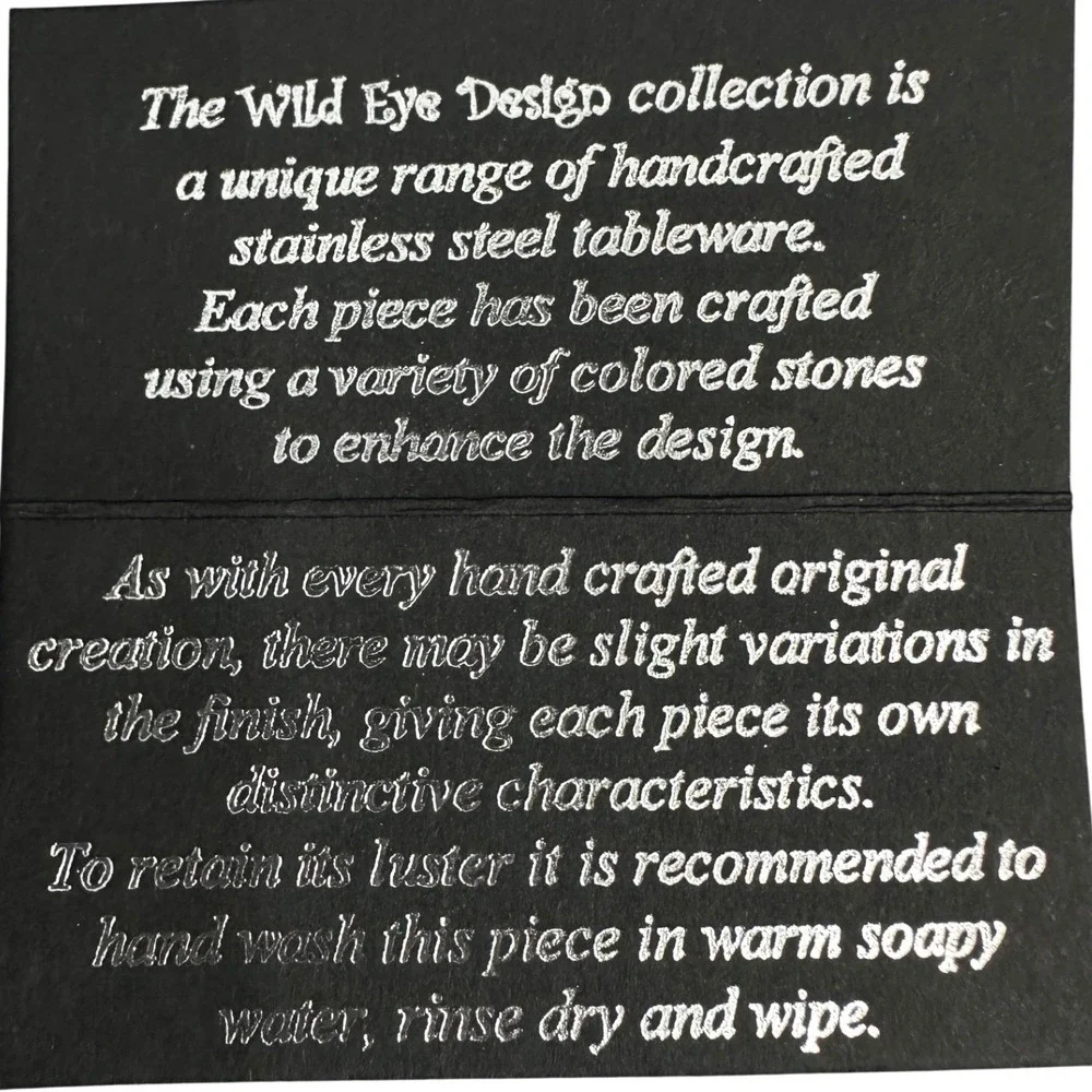 Wild Eye Designs Stainless Steel Serving Spoon Blue Stone Wire Wrapped NIB
